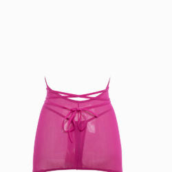 Pink Garter Dress Wrap Around Skinny Straps