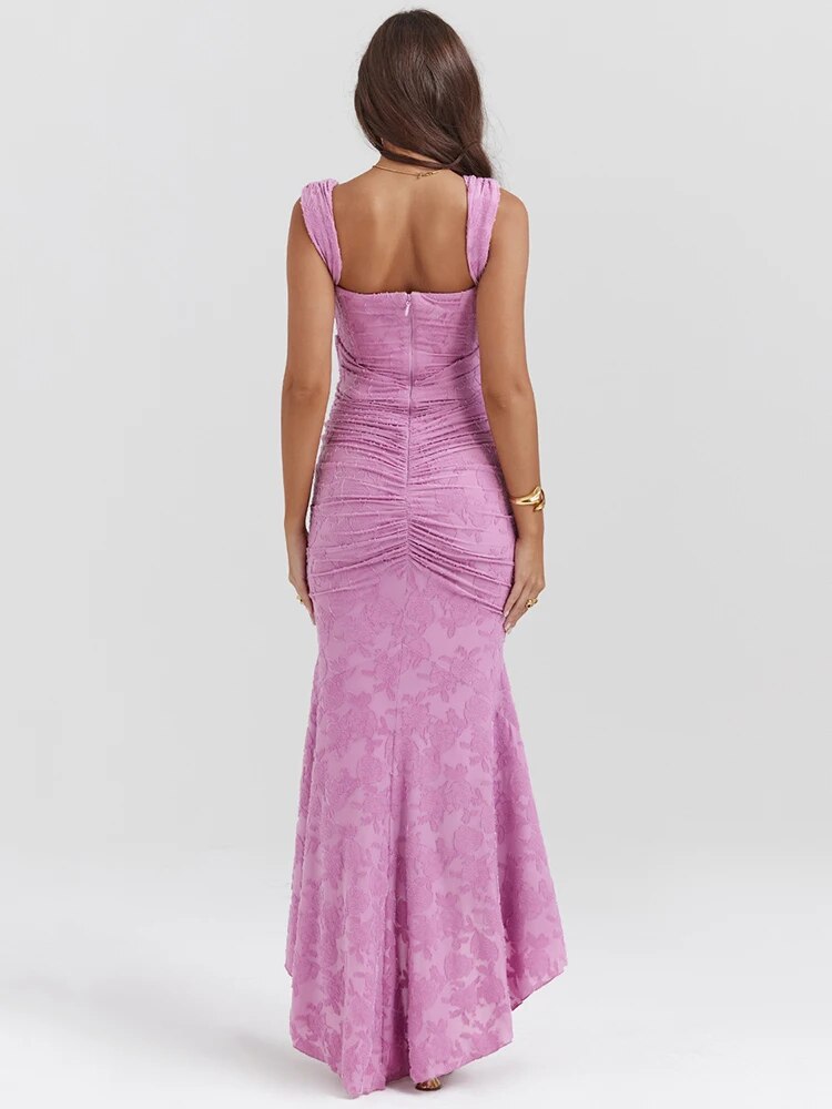 Rose Pink Floral Maxi Dress