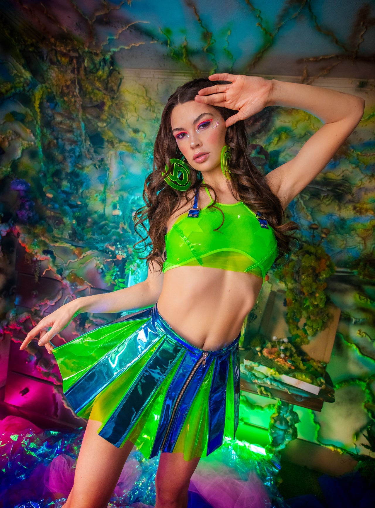 VINYL PLEATED SKIRT - FR120