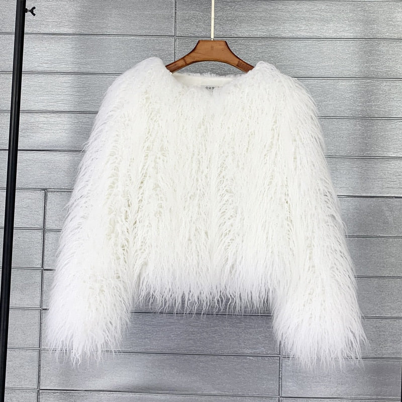 Winter Candy Color Imitation Wool Coat