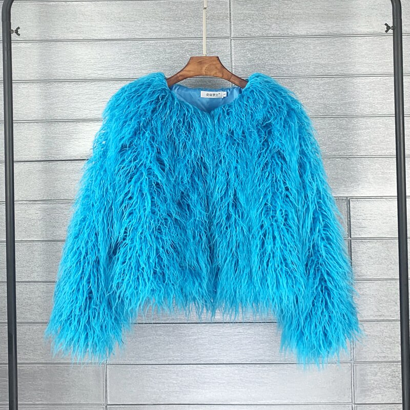 Winter Candy Color Imitation Wool Coat