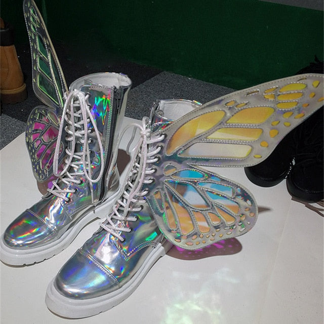 Butterfly Wings Platform Rave Boots