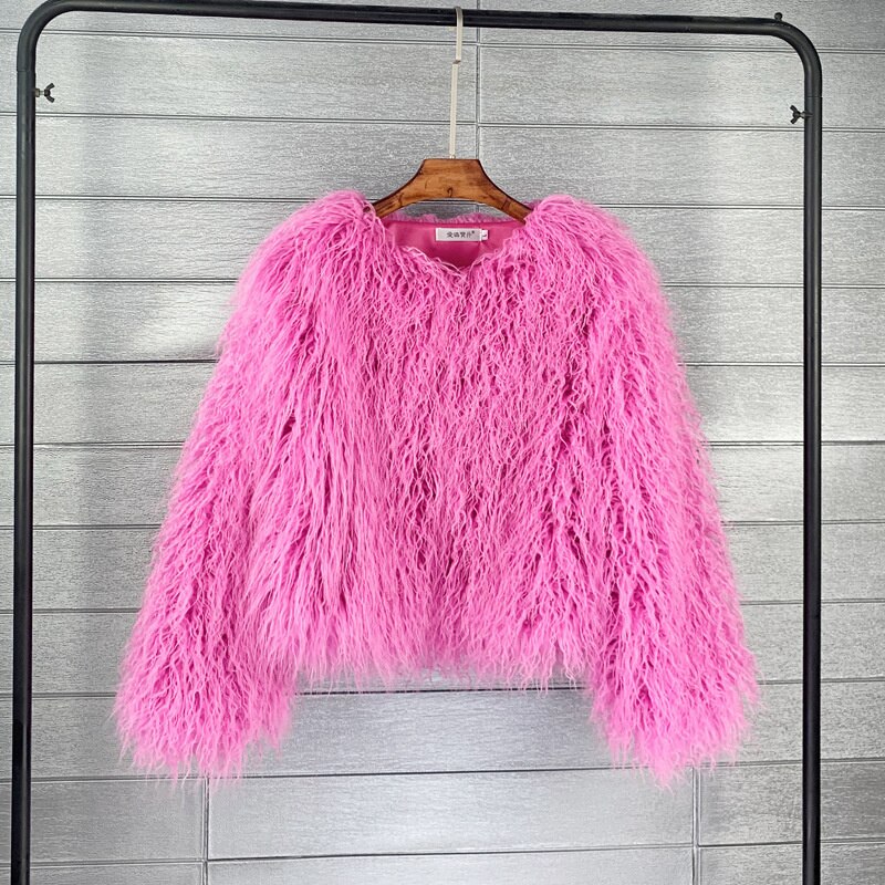 Winter Candy Color Imitation Wool Coat