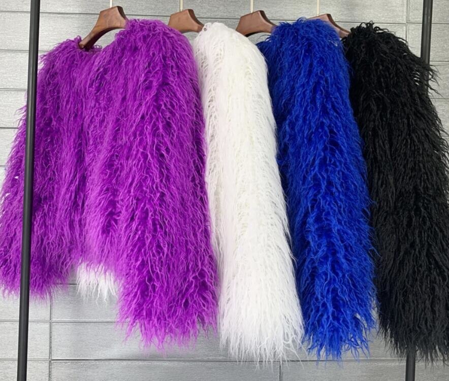 Winter Candy Color Imitation Wool Coat