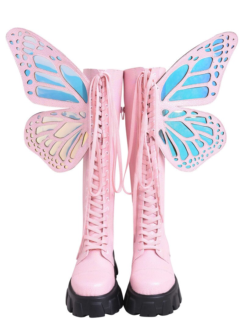 Butterfly Wings Design Knee High Boot