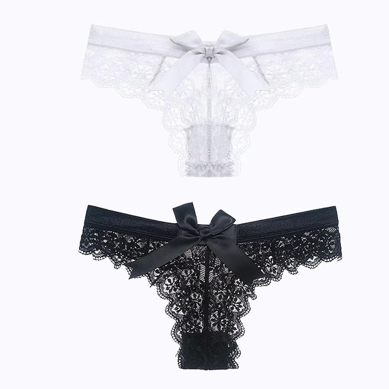 Sexy Lace Thong WomenLace Bow Sexy Women Triangle Underwear European and American Fashion Girl