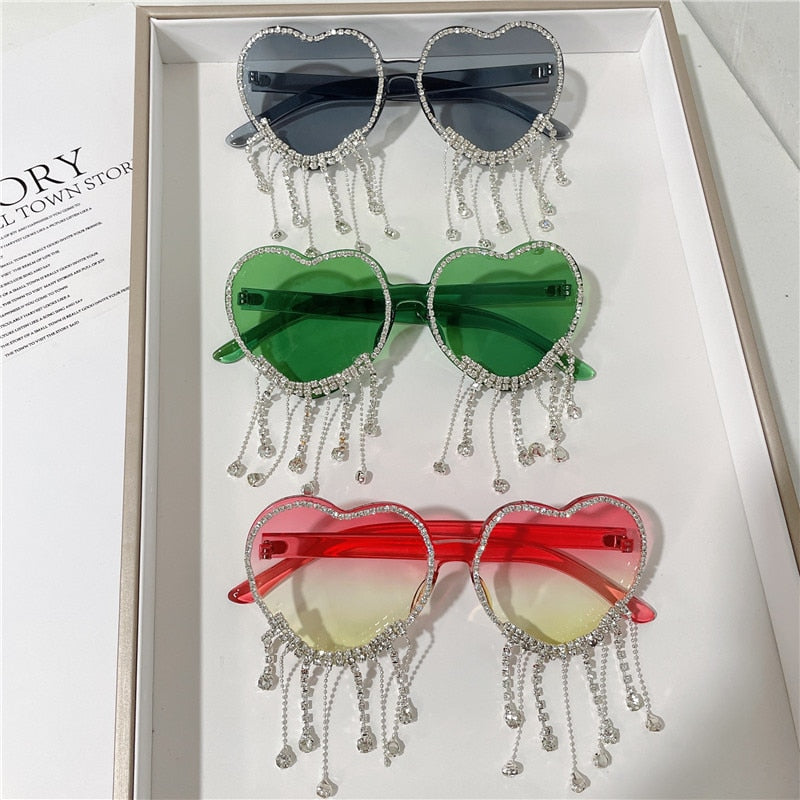 Sexy Women Heart Diamond Sunglass