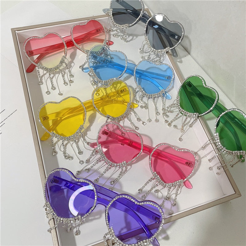 Sexy Women Heart Diamond Sunglass