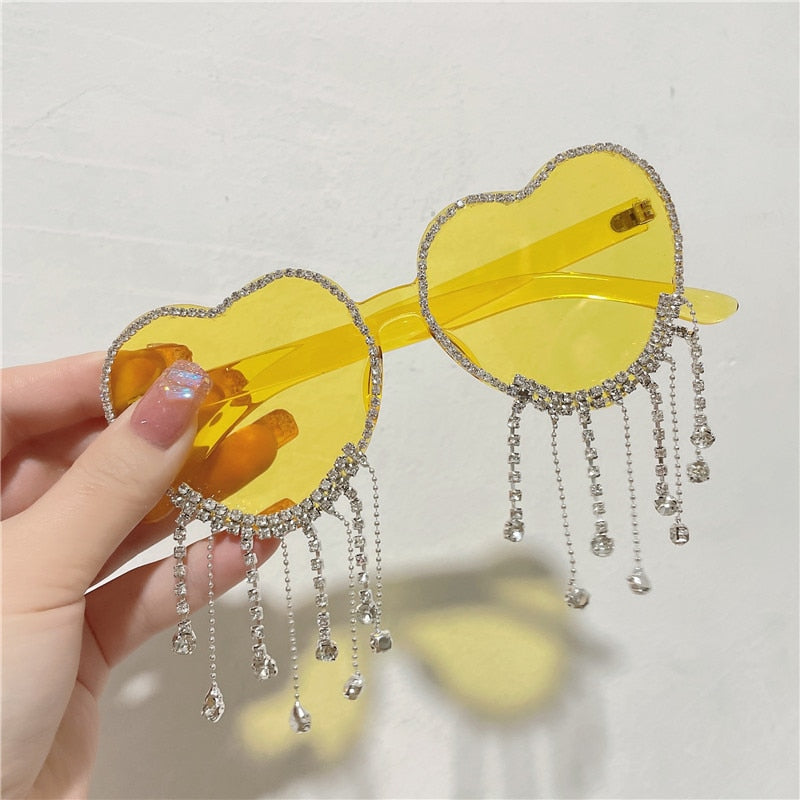 Sexy Women Heart Diamond Sunglass