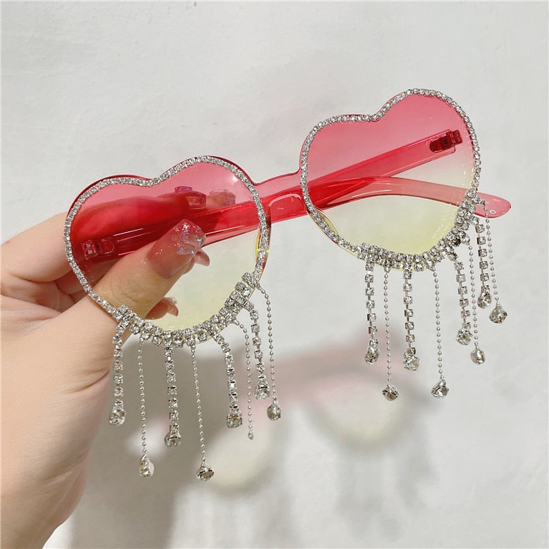 Sexy Women Heart Diamond Sunglass