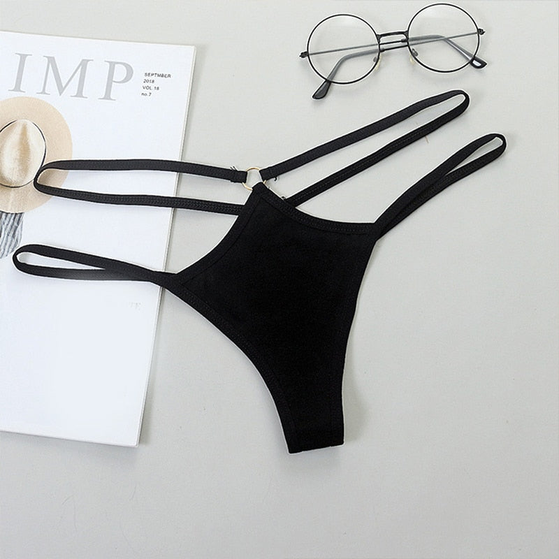 Lace Thin Strap Thong Women Low Waist Panties Sexy Black Triangle Underwear Ladies Briefs Lingere Underware Comfortable Lingerie