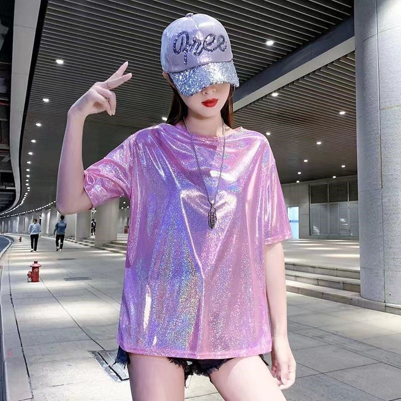 Bright Silk Short-sleeved T-shirt