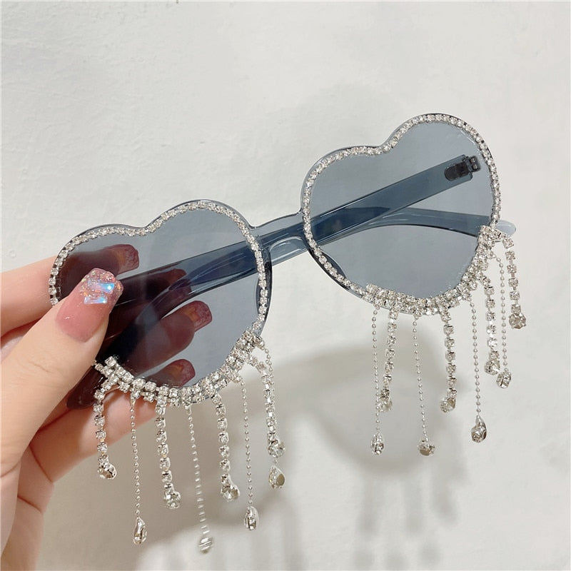 Sexy Women Heart Diamond Sunglass