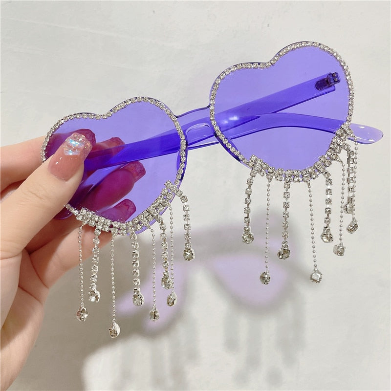 Sexy Women Heart Diamond Sunglass
