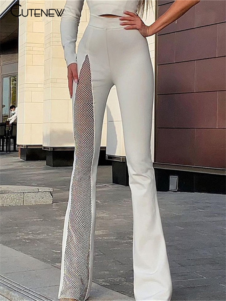 Cutenew Sexy Mesh One Shoulder Patchwork