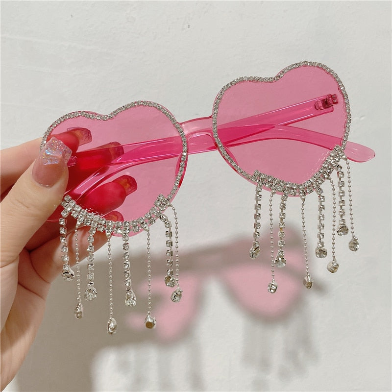 Sexy Women Heart Diamond Sunglass
