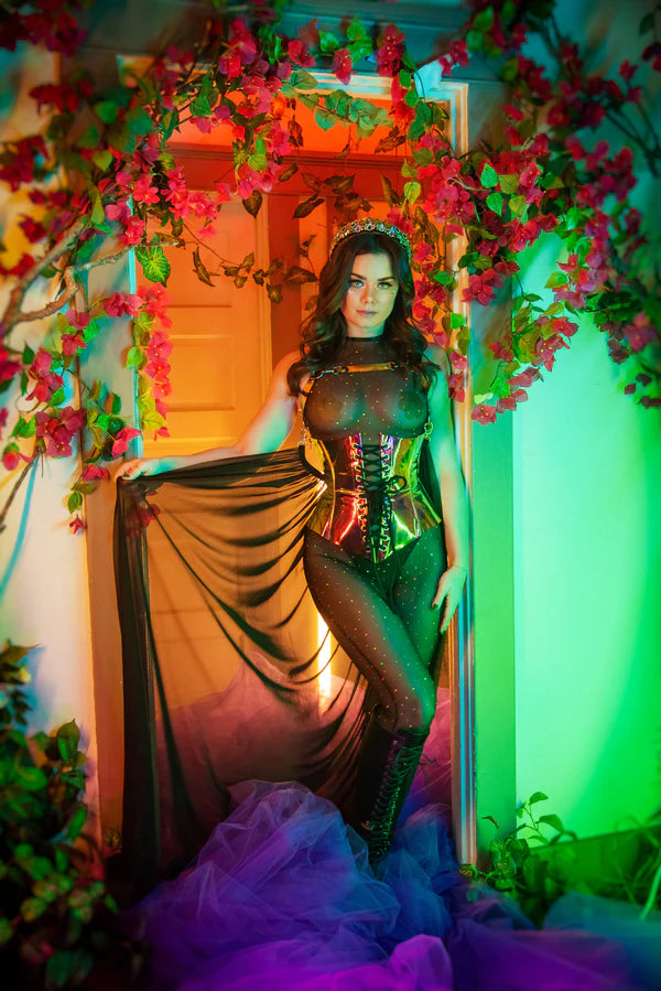 HOLOGRAPHIC DOT MESH CATSUIT