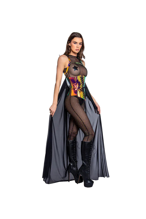HOLOGRAPHIC DOT MESH CATSUIT
