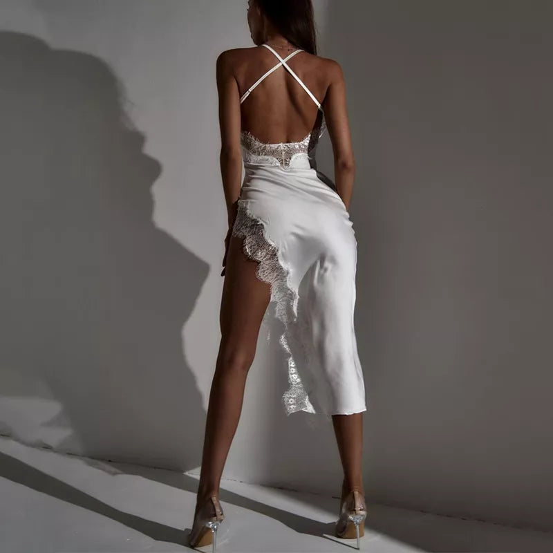 Straps Midi Dress Summer Clothes