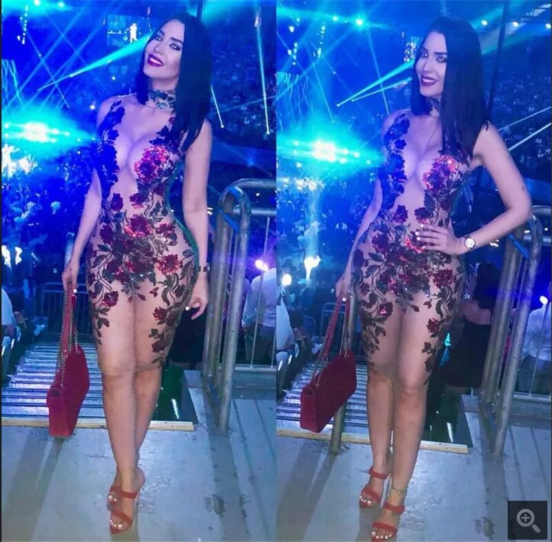 Blue Rose see through Mesh Sequin Womens Dress Elegant Party Evening  Body Con Cocktail Dress Holiday NYE Dress, Sexy Club Clothes, New Years