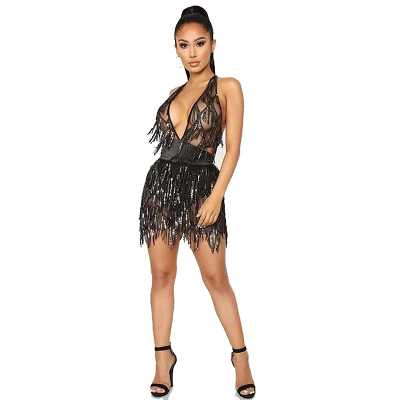 New Years Sexy Tassle Gatsby Dress