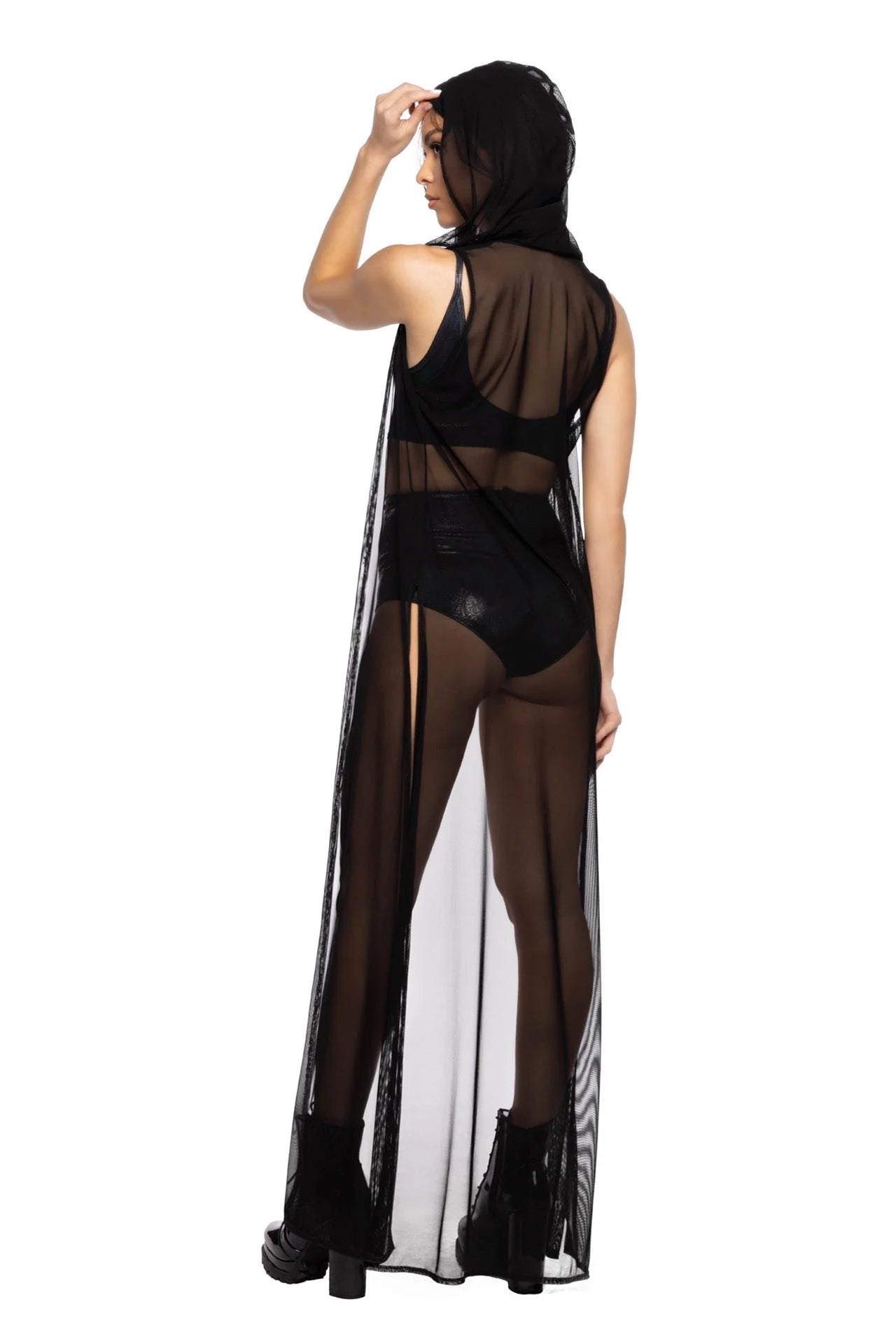BLACK MESH DUSTER