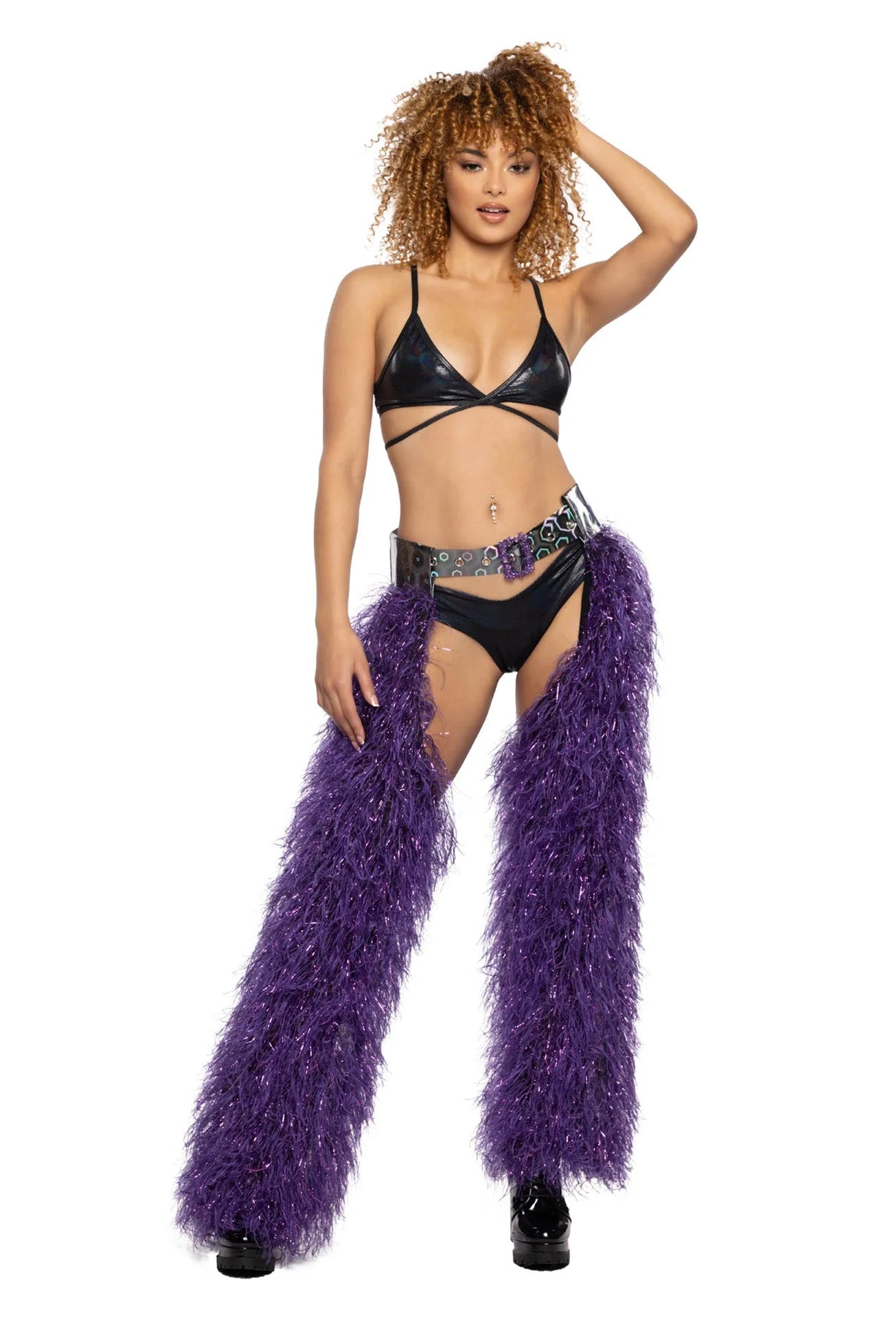 LIGHT-UP LUREX SHAG CHAPS