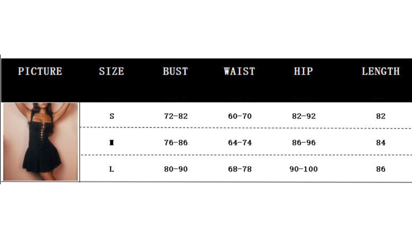 Elegant Black Lace-Up Corset Dress