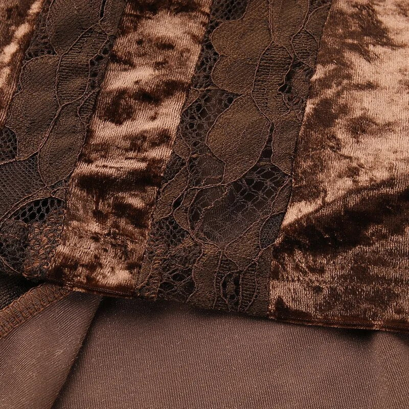"Midnight Elegance" Sheer Lace Dress - Available in Classic Black and Rich Chocolate