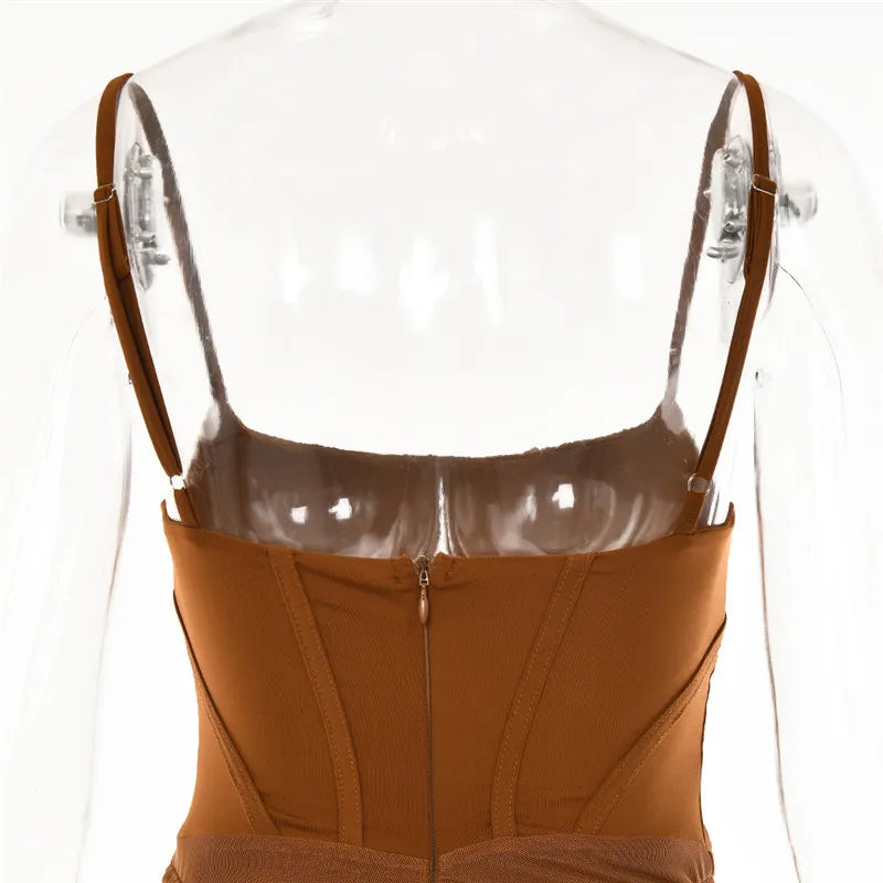 Chic Ruched Corset  Bodycon Midi Dress in Earthy and Jewel Tones