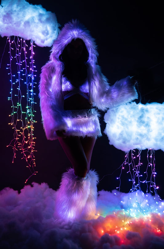LIGHT-UP HOODED CROPPED JACKET - CL524