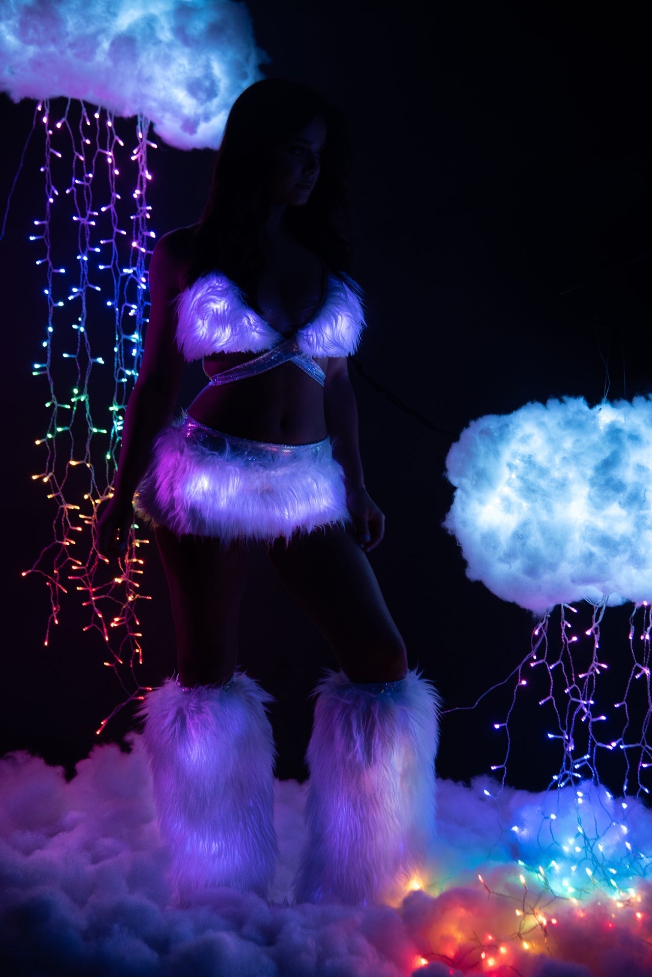 FAUX FUR LIGHT-UP SKIRT - FF427