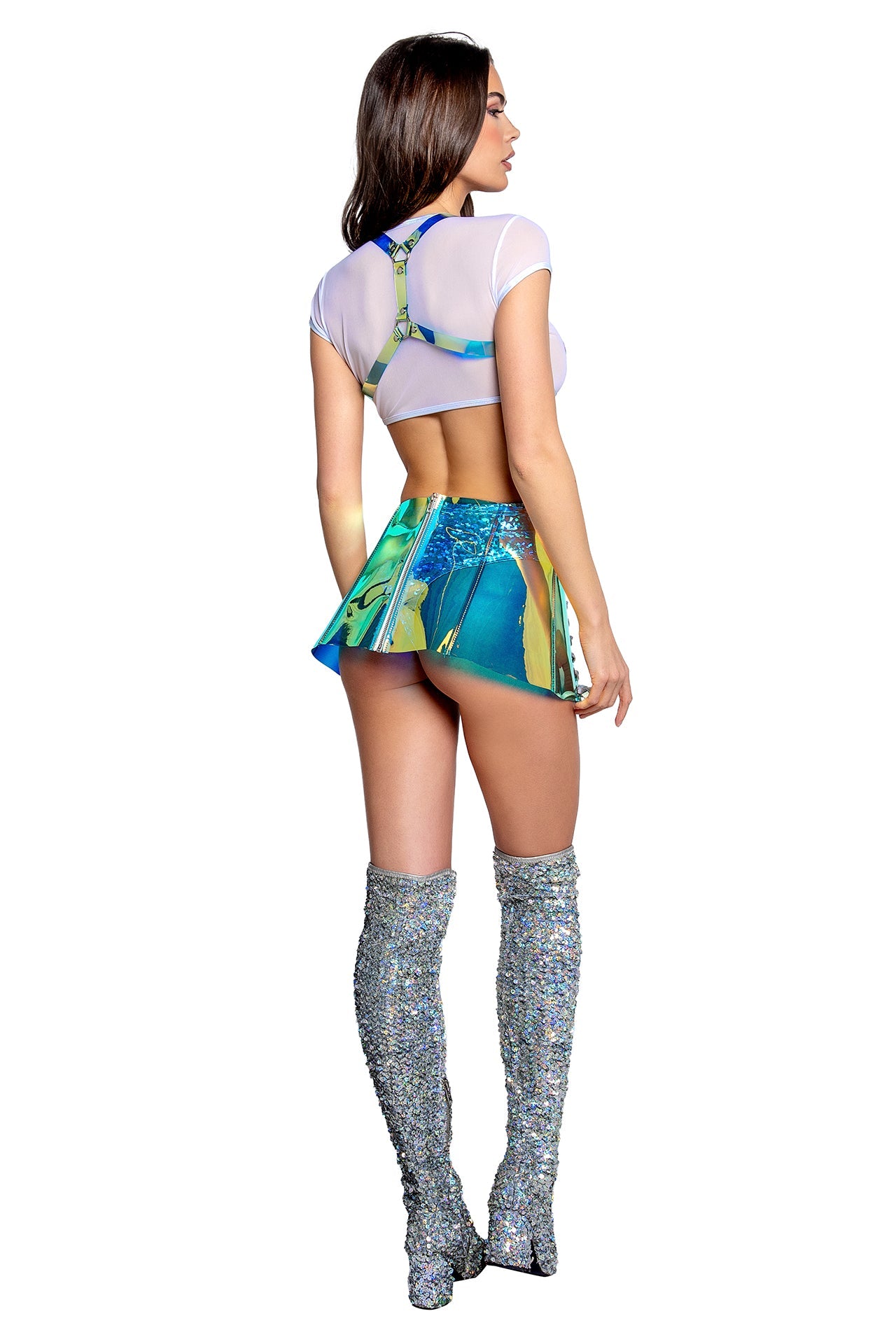 STAR MESH CAP SLEEVE TOP - FR121