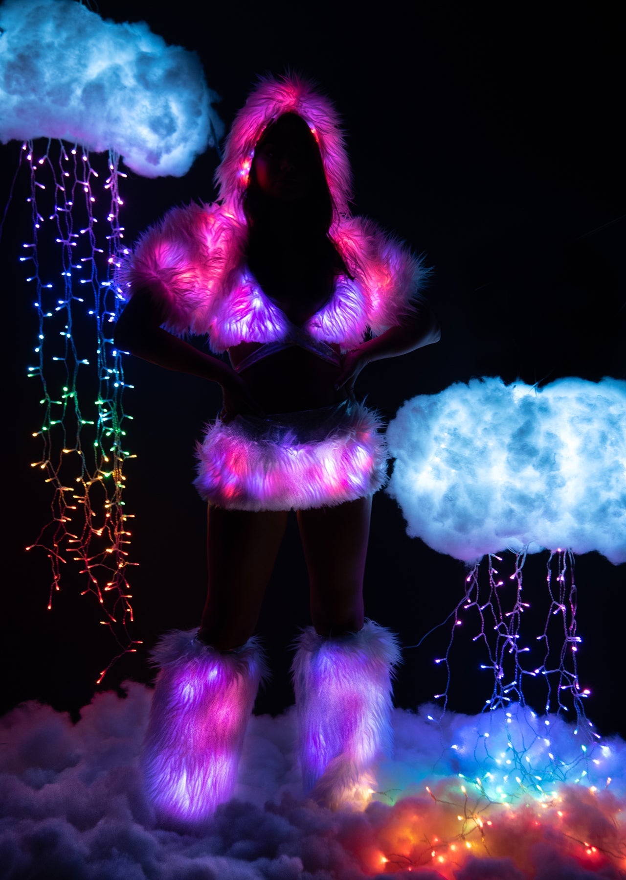 LIGHT-UP HOODED SHRUG - FR150