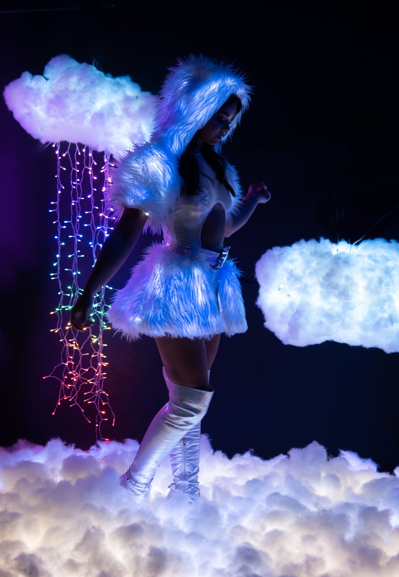 LIGHT-UP HOODED SHRUG - FR150