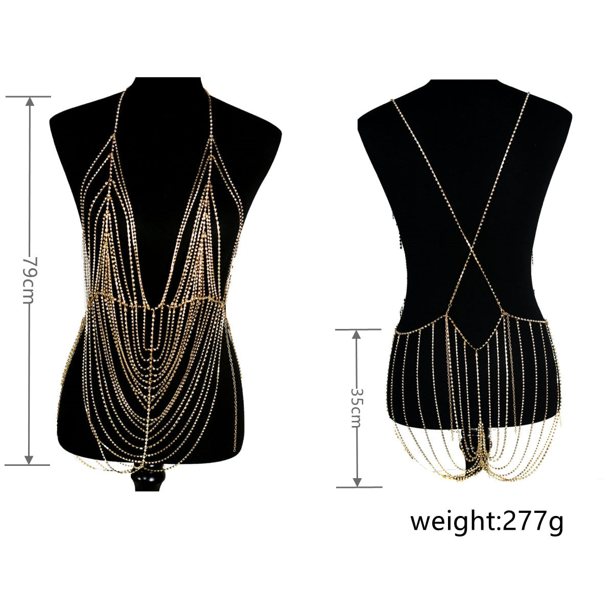 Multilayer Chest Chain Dress