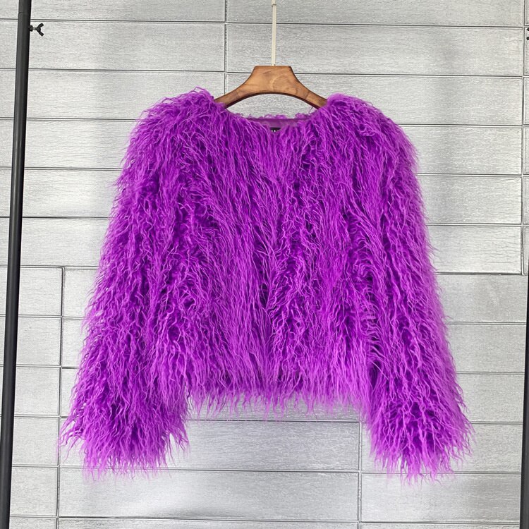 Winter Candy Color Imitation Wool Coat