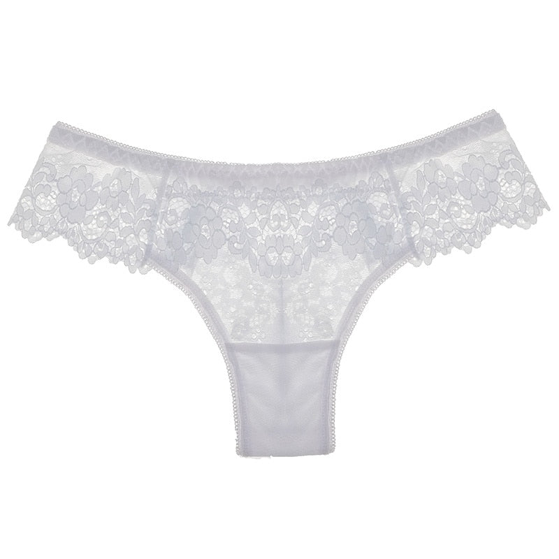 Women Sexy Lace Lingerie Temptation Low-waist Panties Embroidery Thong Transparent Hollow out Underwear Female G String