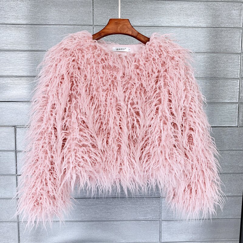 Winter Candy Color Imitation Wool Coat