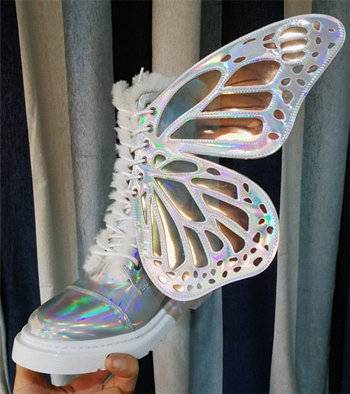Butterfly Wings Platform Rave Boots