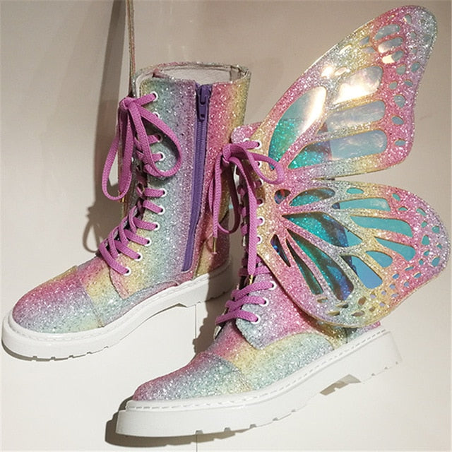 Butterfly Wings Platform Rave Boots
