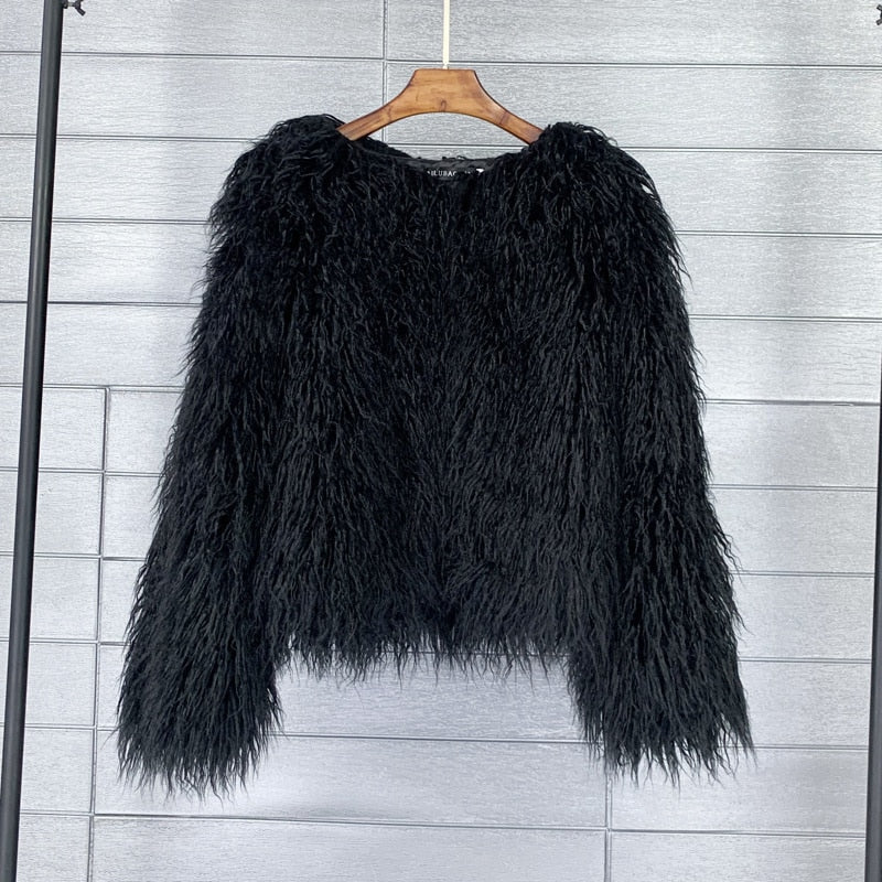 Winter Candy Color Imitation Wool Coat