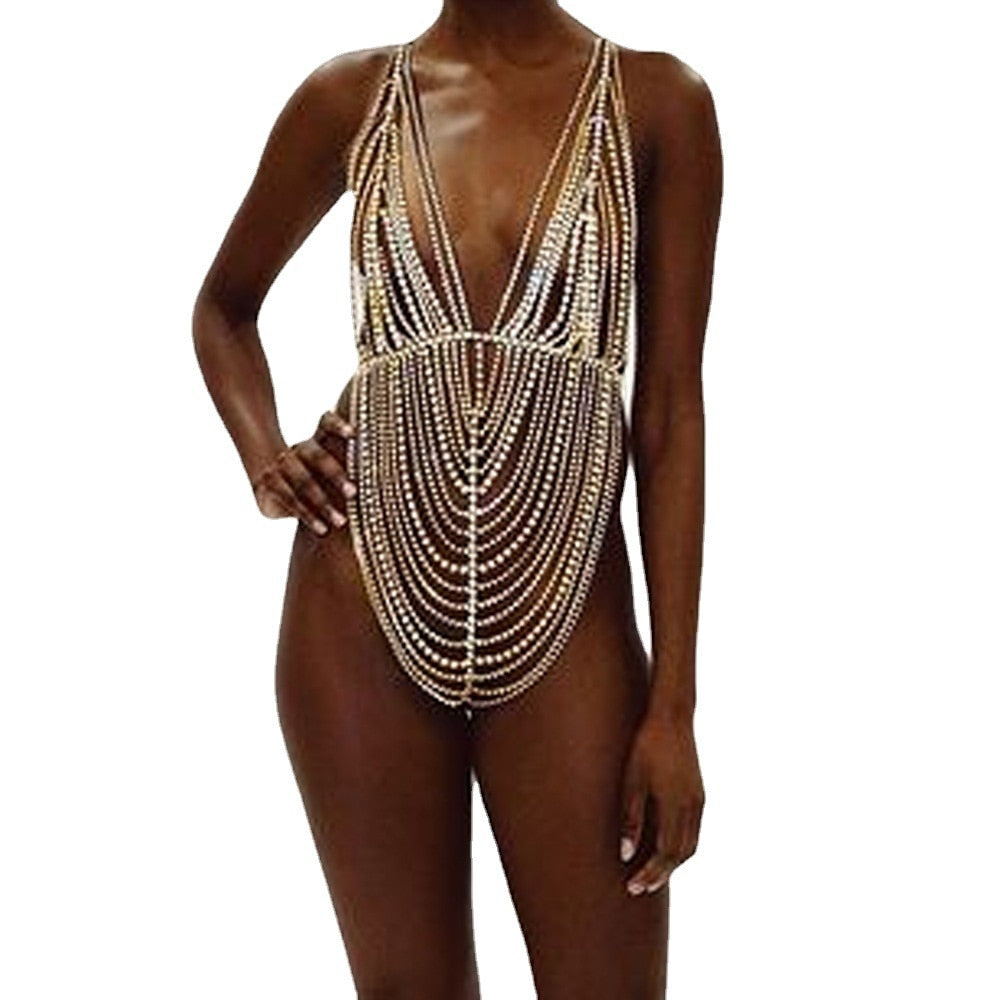 Multilayer Chest Chain Dress