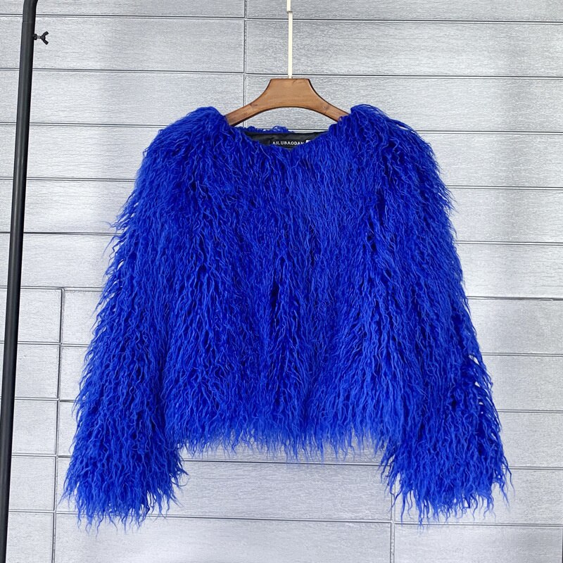Winter Candy Color Imitation Wool Coat