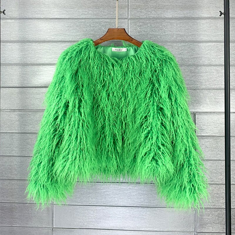 Winter Candy Color Imitation Wool Coat