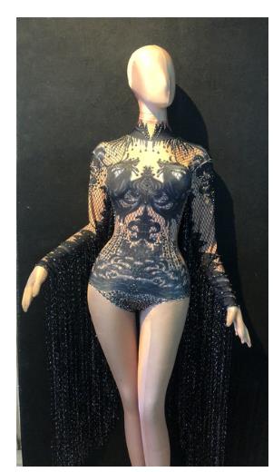 White Crystals Bodysuit Female Costumes