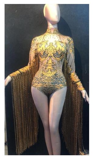 White Crystals Bodysuit Female Costumes