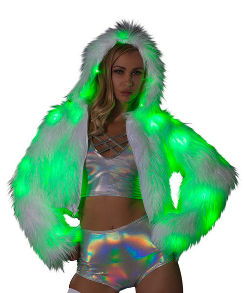 LIGHT-UP HOODED CROPPED JACKET - CL524