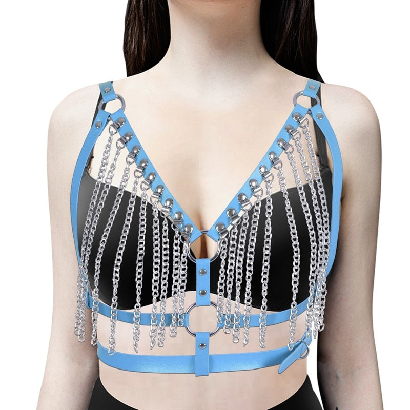 Women Chest Chain Bra Punk Costumes