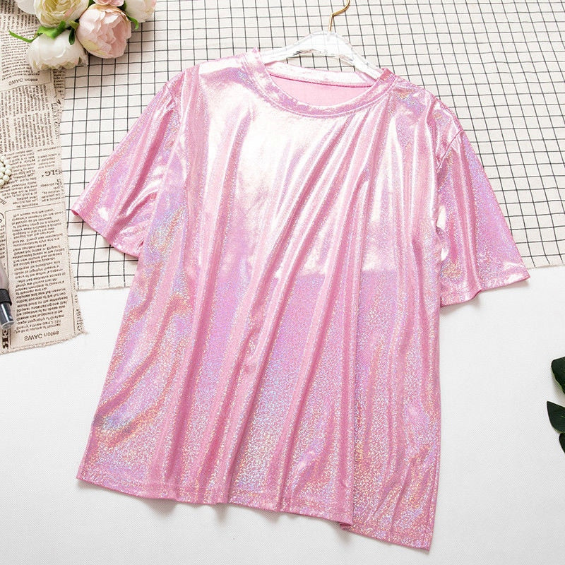 Bright Silk Short-sleeved T-shirt